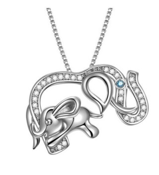 925 Sterling Silver Lucky Jewelry CZ Elephant Vintage Pendant Necklace- Box Chain 18" - COLOR 05 - CO186N9OYZG