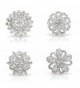 Bundle Monster Womens Fancy Vintage Clear Crystal Bling Bezel Flower Fashion Brooch Mixed Lot - Set 1 - CK1103TWU7V
