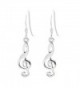 Silverly Women's .925 Sterling Silver Treble Clef Musical Note Dangle Earrings - C911OXL1EJF