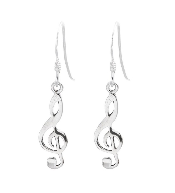 Silverly Women's .925 Sterling Silver Treble Clef Musical Note Dangle Earrings - C911OXL1EJF