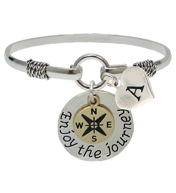 Custom Enjoy the Journey Silver ONLY Bracelet Jewelry Graduation Initial Family - CW182OMTZI4