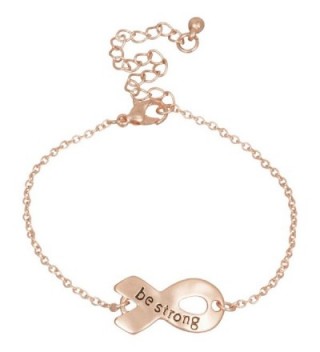 Heirloom Finds Be Strong Ribbon Charm Bracelet in Lovely Rose Gold Tone - CC11EHX9QU3