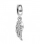 925 Sterling Silver AAA CZ Angel Wings Dangle Charm Bead for European Snake Bracelets - CA1872W80OL