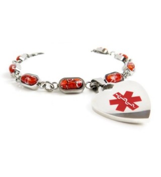 MyIDDr Pre Engraved Customized Pacemaker Millefiori in Women's ID Bracelets