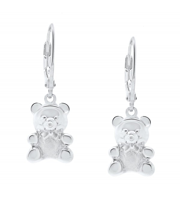 Sterling Silver Teddy Bear Jewelry Earrings Lever Back - CJ11QJXZX9H