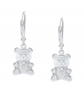 Sterling Silver Teddy Bear Jewelry Earrings Lever Back - CJ11QJXZX9H