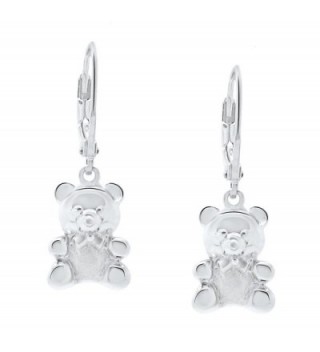 Sterling Silver Teddy Bear Jewelry Earrings Lever Back - CJ11QJXZX9H