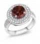 2.76 Ct Round Red Garnet 925 Sterling Silver Gemstone Birthstone Ring (Center Garnet 8mm) - C411EH97MT9