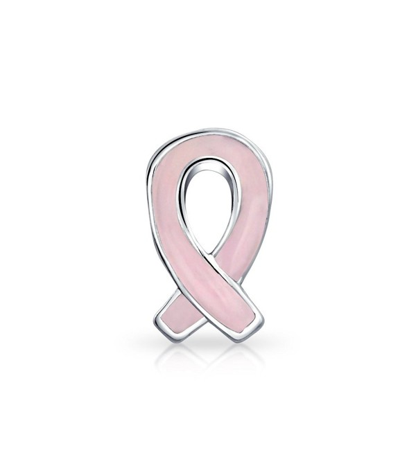 Bling Jewelry Breast Cancer Awareness Pink Hope Ribbon Bead Charm .925 Sterling Silver - CF115QK032L