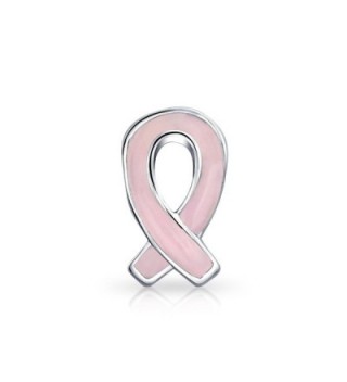 Bling Jewelry Breast Cancer Awareness Pink Hope Ribbon Bead Charm .925 Sterling Silver - CF115QK032L