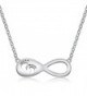 Infinity Necklace Mother's Day Gift Sterling Silver Mother and Child Footprints Infinity Symbol Pendant Necklace - CZ188HM32DE