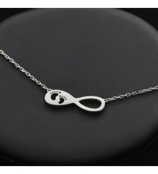 Infinity Necklace Mothers Sterling Footprints in Women's Pendants