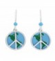 Sienna Sky Peace Sign Over Globe Dangle Earrings - CZ185ARRG4K