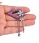 OBONNIE Violet Rhinestone Crystal Flower in Women's Brooches & Pins