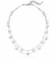 Nine West "Classics" Silver-Tone 2 Row Stations Necklace- 16" + 2" extender - CL1199CQDAR