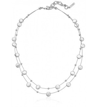 Nine West "Classics" Silver-Tone 2 Row Stations Necklace- 16" + 2" extender - CL1199CQDAR