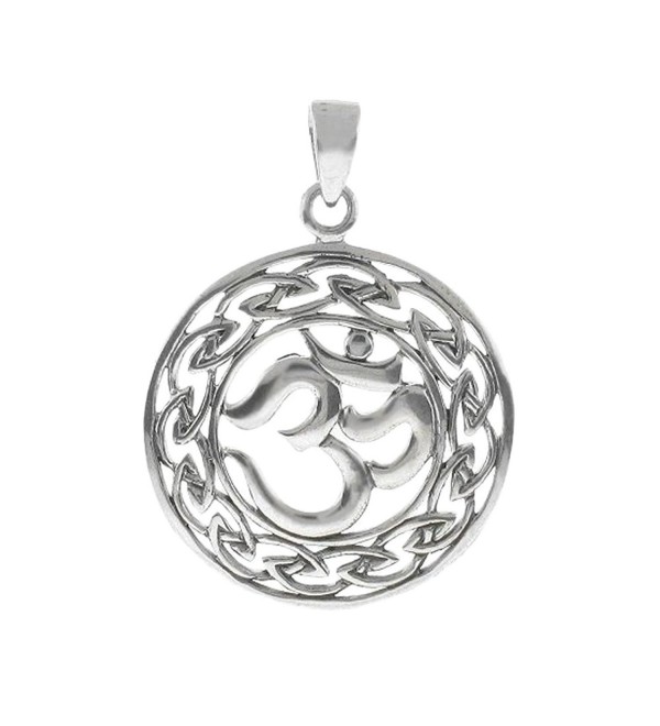 Om Celtic Knot Sterling Silver Ohm Pendant - C6118MA72QB