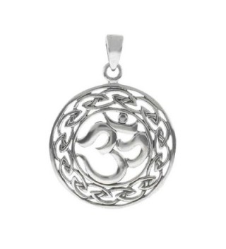Om Celtic Knot Sterling Silver Ohm Pendant - C6118MA72QB