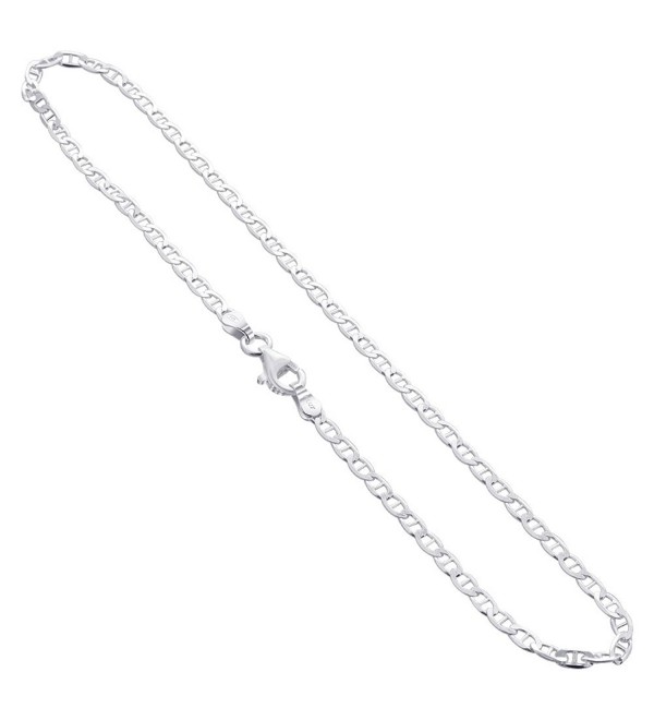 Gem Avenue 925 Sterling Silver 3mm Chain Ankle Bracelet with Lobster Clasp (9" - 11" Available) - C9112LOUZHN