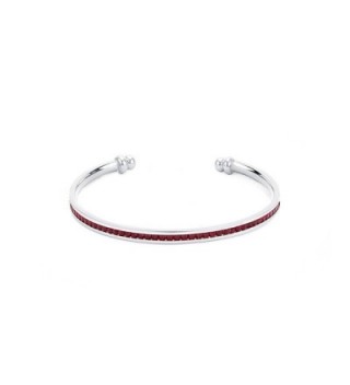 Samie Collection 1.5ctw CZ Birthstone Cuff Bangle Bracelets (2.5Inch) - January Garnet - CW12OB0941W