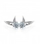 Angel Wings Stud Earrings with White Crystals from Swarovski 18 ct White Gold Plated for Women and Girls - 0W656264798