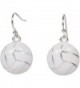 Heirloom Finds Enamel Volleyball Sport Dangle Earrings - CL11DJZ4CCH