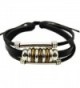 Wild Wind (TM) Christmas Unique Metal Ring Tube Multistrand Leather Adjustable Wrap Bracelet - C1126HARX8J