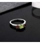 Peridot Garnet Sterling Silver 3 Stone in Women's Statement Rings