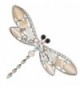 Jeweled Dragonfly Brooch Pin 1.7" with Crystal and Stone Accents - CY187QWHKYO
