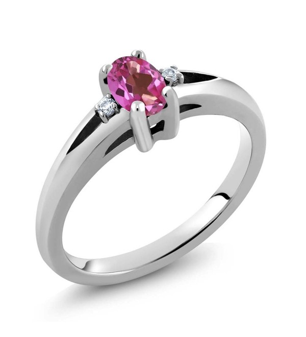 0.58 Ct Oval Pink Mystic Topaz 925 Sterling Silver Ring (Available in size 5-6-7-8-9) - CP11NY99ZJD