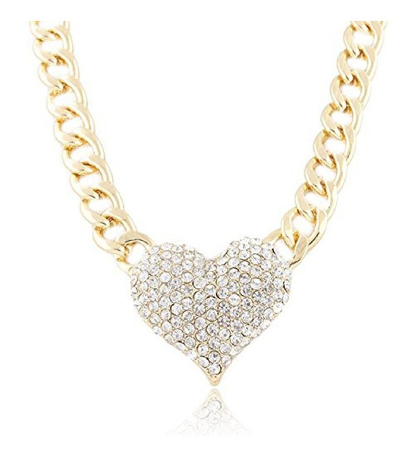 Lookatool Ladies 3D Heart Pendant with a 16 Inch Adjustable Link Chain Necklace - CT124GLD0HF