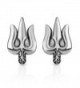 Sterling Silver Trishula 3 Headed Earrings