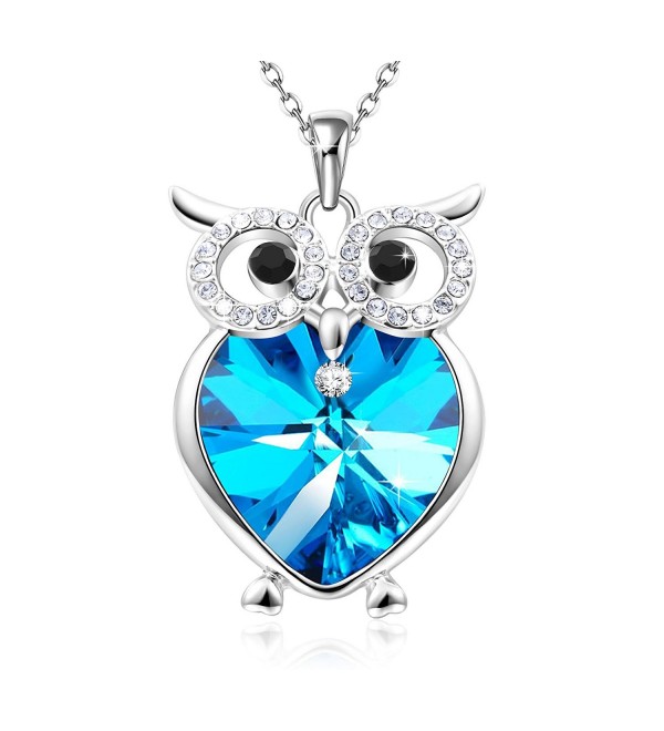 Necklace Swarovski Crystals Birthday Anniversary - blue - C41843W8UR0