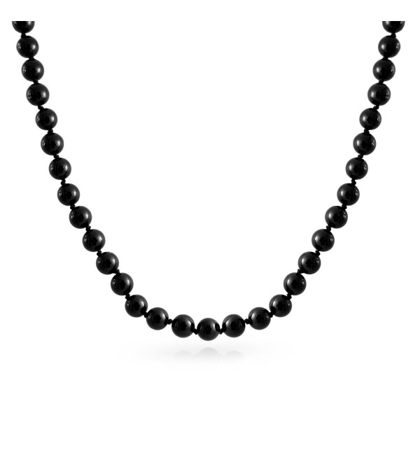 Bling Jewelry Simulated Pearl Black Sterling Silver Necklace - C9114MERYH9