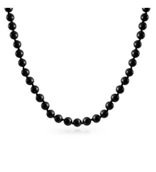 Bling Jewelry Simulated Pearl Black Sterling Silver Necklace - C9114MERYH9