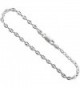 Sterling Silver Puffed Anchor Chain Necklaces & Bracelets 3.4mm Nickel Free Italy- sizes 7 - 30 inch - CO11H234795