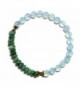Raviga Handmade Myanmar Style 6MM Gemstone Stretch Bead Bracelet - Blue Chalcedony Medium - CC12MZW5LPS