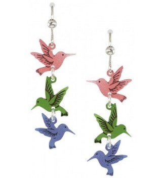 Sienna Sky Pink Green Blue Hummingbird Sterling Silver Dangle Earrings 539 - C111DMMIAQ5