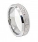 8mm Silver-colored Tungsten Band with Laser Etched Celtic Design Wedding Band - C0118Y5OG41