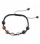 NOVICA Multi-Gemstone Nylon Macrame Adjustable Length Beaded Chakra Bracelet- 6.25" 'Well-Being' - CR127WH4EI9