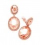 Rosemarie Collections Women's Double Oval Crystal Evening Clip On Earrings - Rose Gold/Peach - CB186SDEQZQ