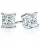 Sterling Simulated Princess Diamond Earrings