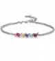 Caperci Sterling Silver Adjustable Round Created Gemstone Birthstone Bracelet for Women- 7'' - CL185LCHO4L