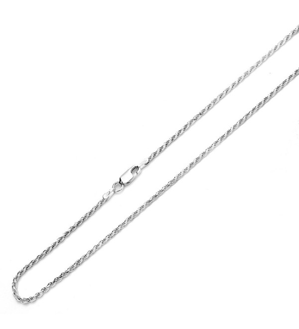 Sterling Silver 2mm Italian Rope Chain Necklace (16- 18- 20- 22- 24- 26- 28- 30 Inch) - CB118SHDT0H