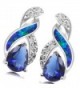 Sterling Silver Earring Sapphire Jewelry in Women's Stud Earrings