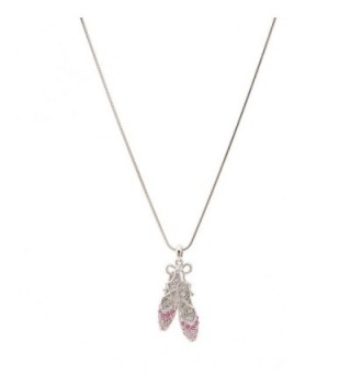 Spinningdaisy Silver Crystal Slipper Necklace