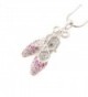 Spinningdaisy Silver Crystal Slipper Necklace in Women's Pendants