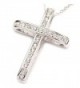 FC JORY White & Rose Gold Plated Rhinestone Cross Cubic Zirconia Pendant Necklace - silver - C411PKWBA1H