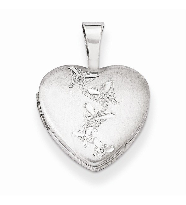 Sterling Silver Butterflies 12mm Heart Locket - CL11R2E05BN