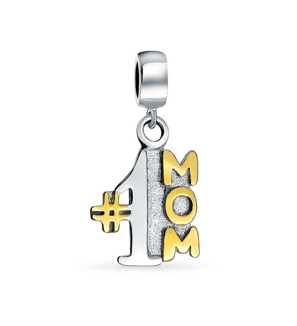 Bling Jewelry Number 1 Mom Dangle Bead Charm .925 Sterling Silver - CL11BC3AEO7